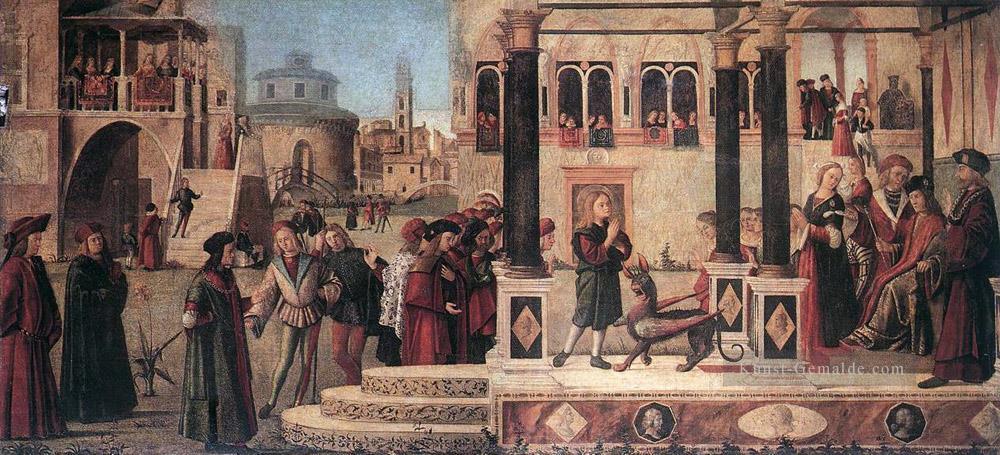 Die Tochter des Kaisers Gordian ist exorziert von St Triphun Vittore Carpaccio Ölgemälde